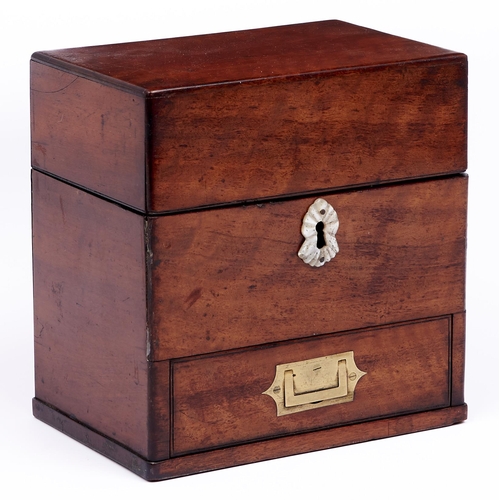 Appraisal: A Victorian mahogany domestic medicine chest with fitted interior and