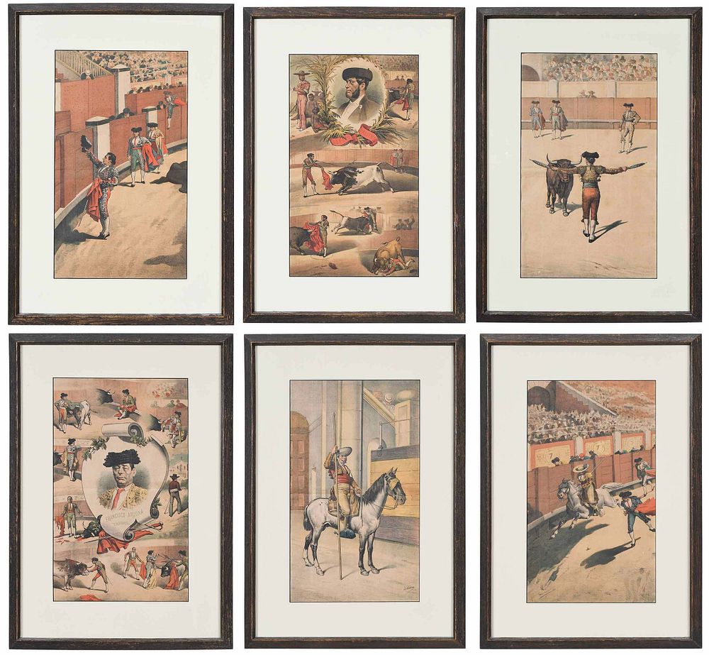 Appraisal: Six Spanish Bull Fighting Prints Spanish th th century Toreadors