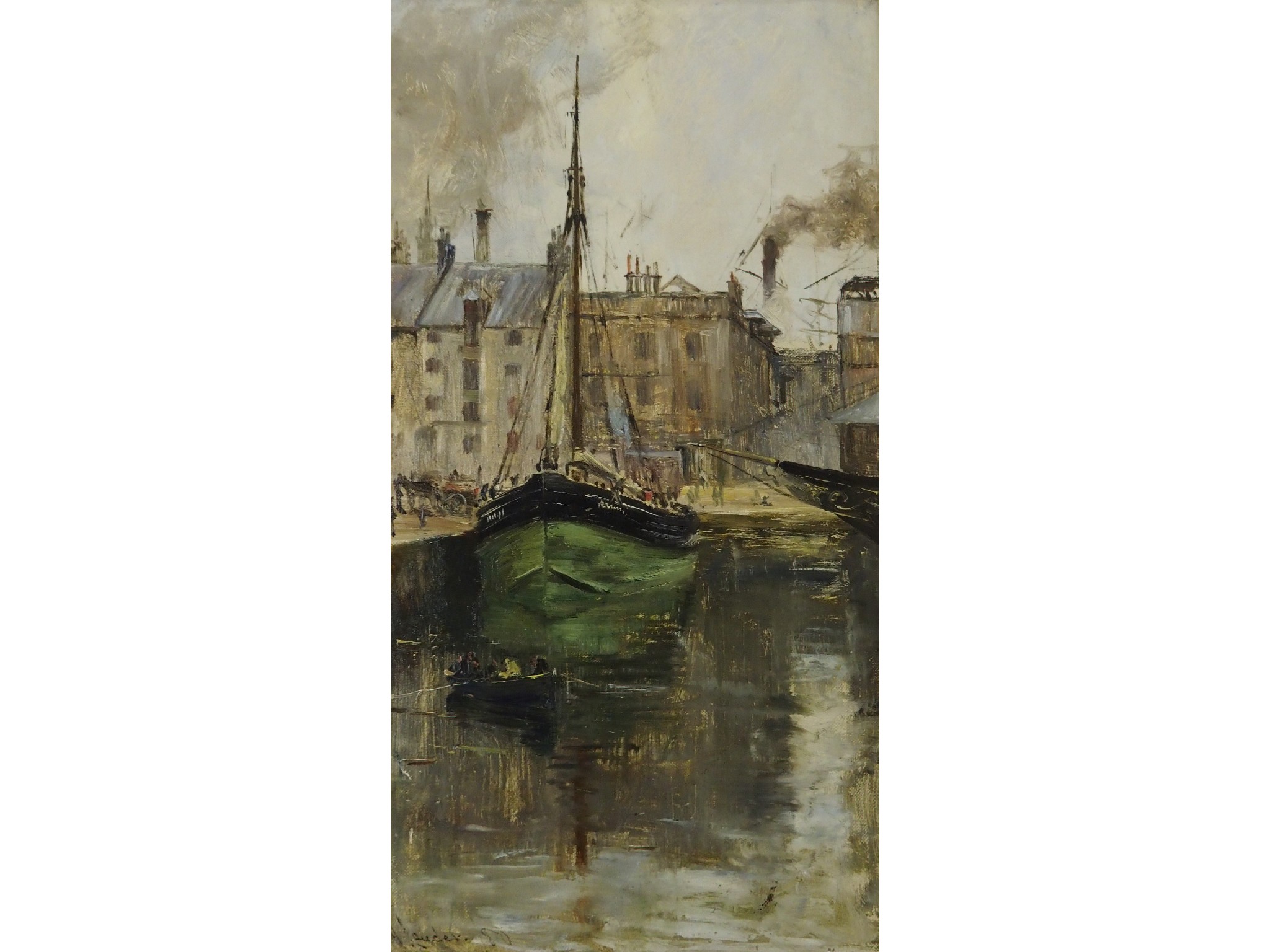 Appraisal: CHARLES JAMES LAUDER RSW Scottish - GREENOCK HARBOUROil on canvas