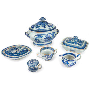 Appraisal: A Group of Chinese Export Blue and White Porcelain Table