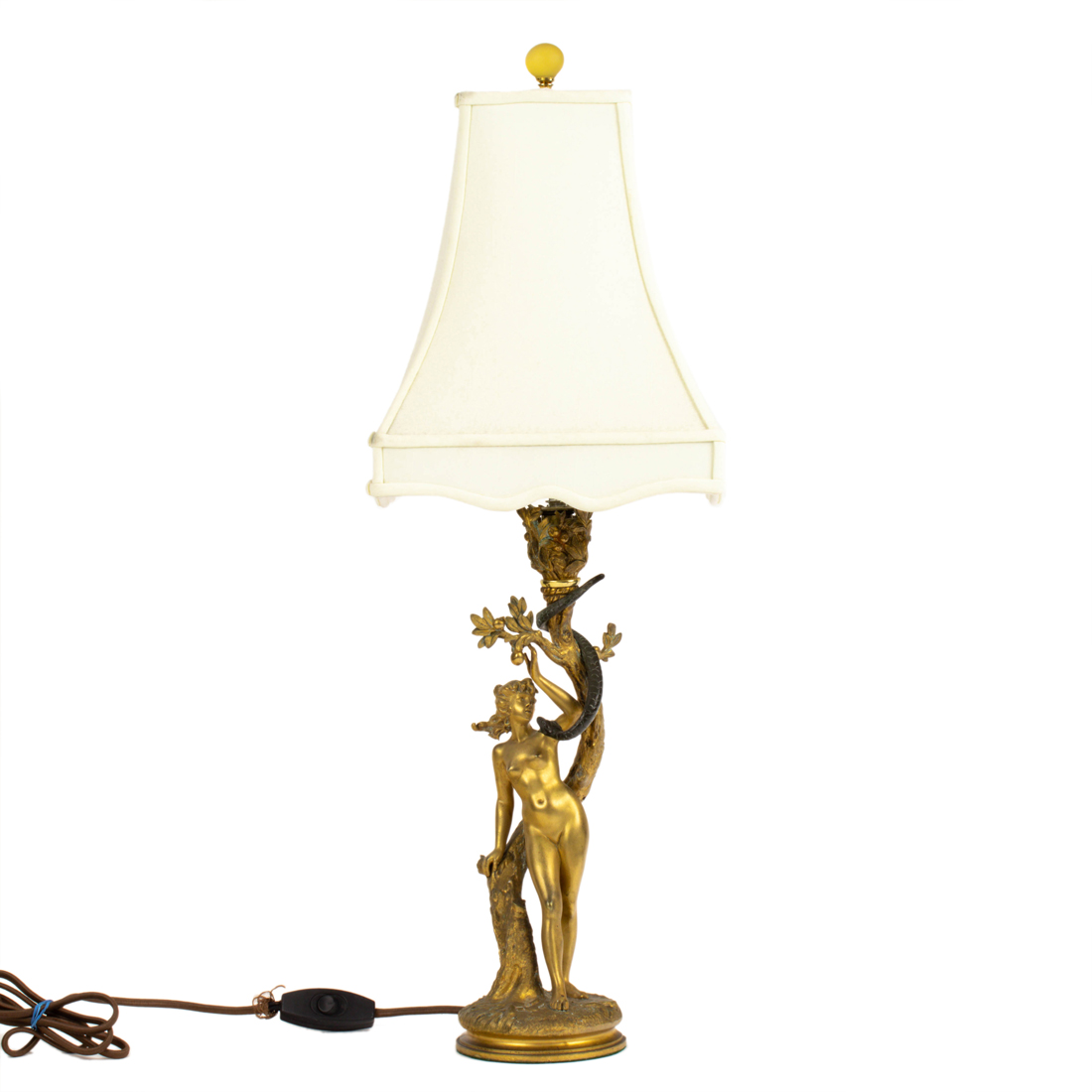 Appraisal: A FRENCH GILT AND PATINATED BRONZE FIGURAL LAMP A French