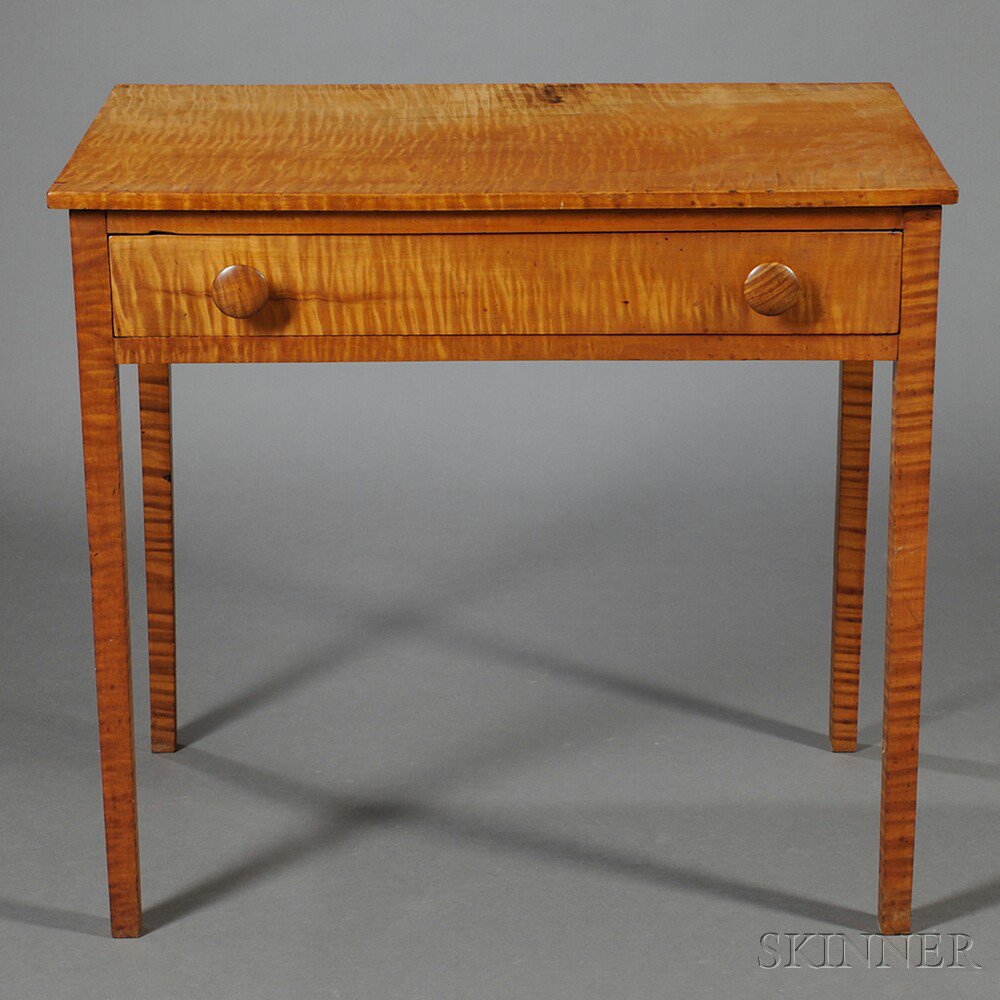 Appraisal: Federal Tiger Maple Table possibly Pensylvania or Ohio early th