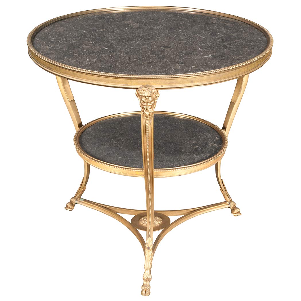 Appraisal: Louis XVI Style Gilt-Bronze Gueridon The circular top within a