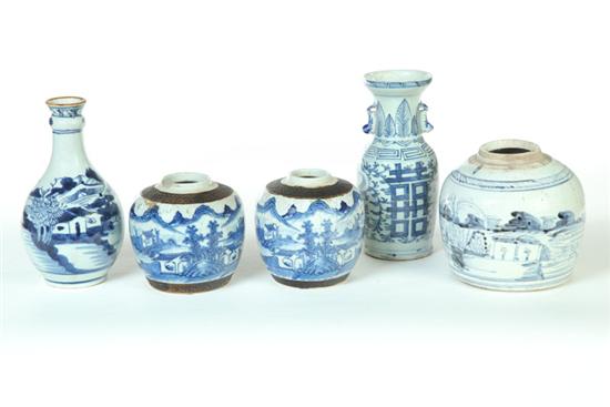 Appraisal: SIX BOTTLES AND GINGER JARS China late th-early th century