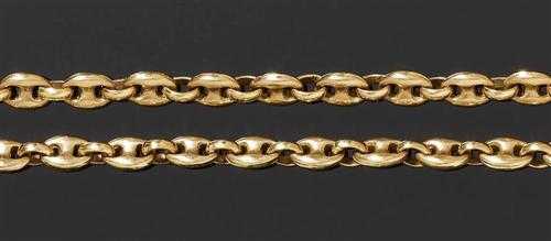 Appraisal: GOLD SAUTOIR ca Pink gold g Casual-elegant long anchor chain