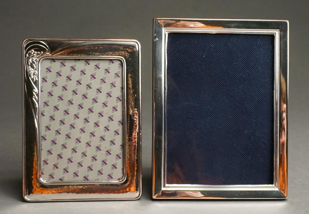 Appraisal: TWO STERLING SILVER MOUNTED PHOTO FRAMES FRAME OF LARGER X