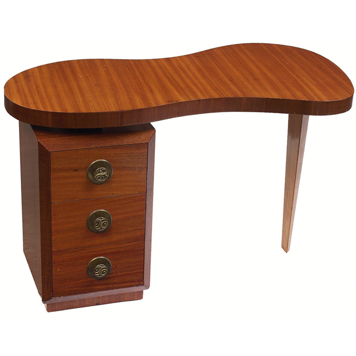 Appraisal: s Modern desk in the style of Gilbert Rohde biomorphic