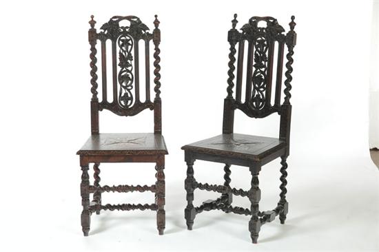 Appraisal: SET OF FOUR RENAISSANCE REVIVAL CHAIRS England th century oak