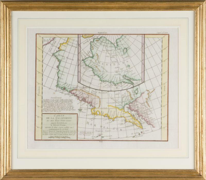 Appraisal: Vaugondy's Map of California Edition Carte De La Californie et