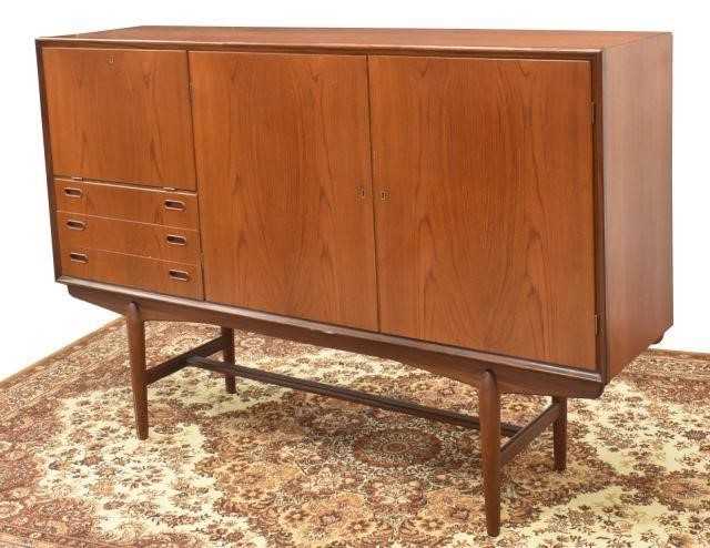 Appraisal: Danish mid-century modern teak sideboard c s fitted with double-door