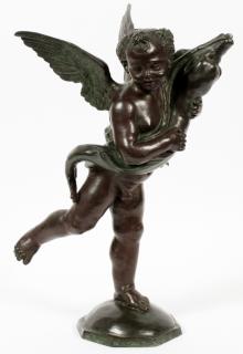 Appraisal: ITALIAN BRONZE SCULPTURE ITALIAN BRONZE SCULPTURE H W L Putto