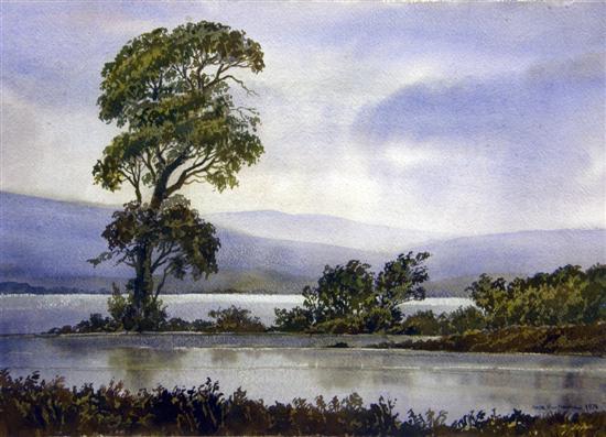 Appraisal: Keith Burtonshaw three watercolours of Scotland landscapes Cuil Bay Loch