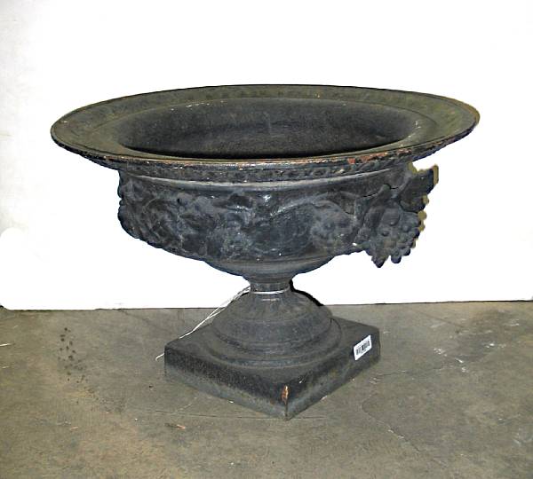 Appraisal: A Neoclassical style painted cast iron urn late th century