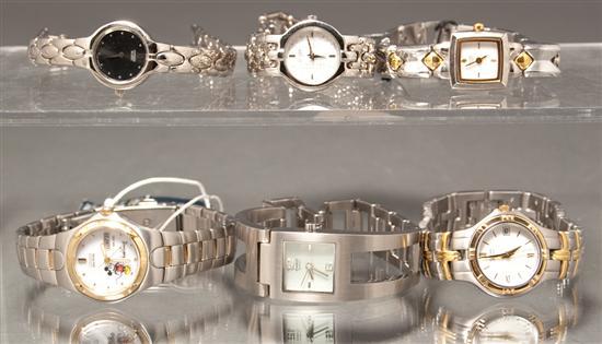 Appraisal: Six ladies' stainless steel wrist watches Casio Quartz wrist watch