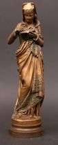 Appraisal: Albert Ernest Carrier Belleuse French - Gilt bronze figure titled