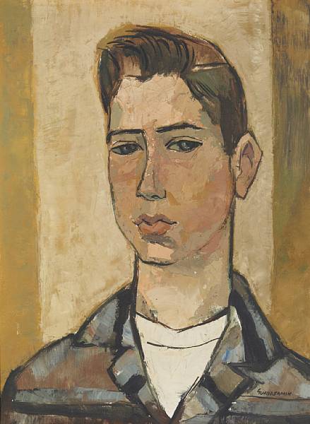 Appraisal: Oswaldo Guayasam n Ecuadorian - Portrait of a Boy signed