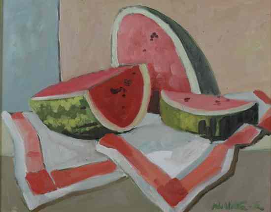 Appraisal: MILO KENDALL WINTER JR American - STILL LIFE OF WATERMELON