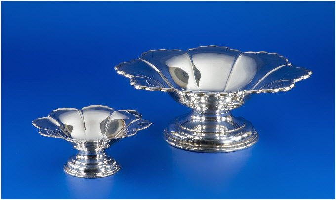 Appraisal: Two Silver Tazzas One large and one small both matching