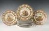 Appraisal: COMMEMORATIVE PLATES - Set of seventeen early th C brown