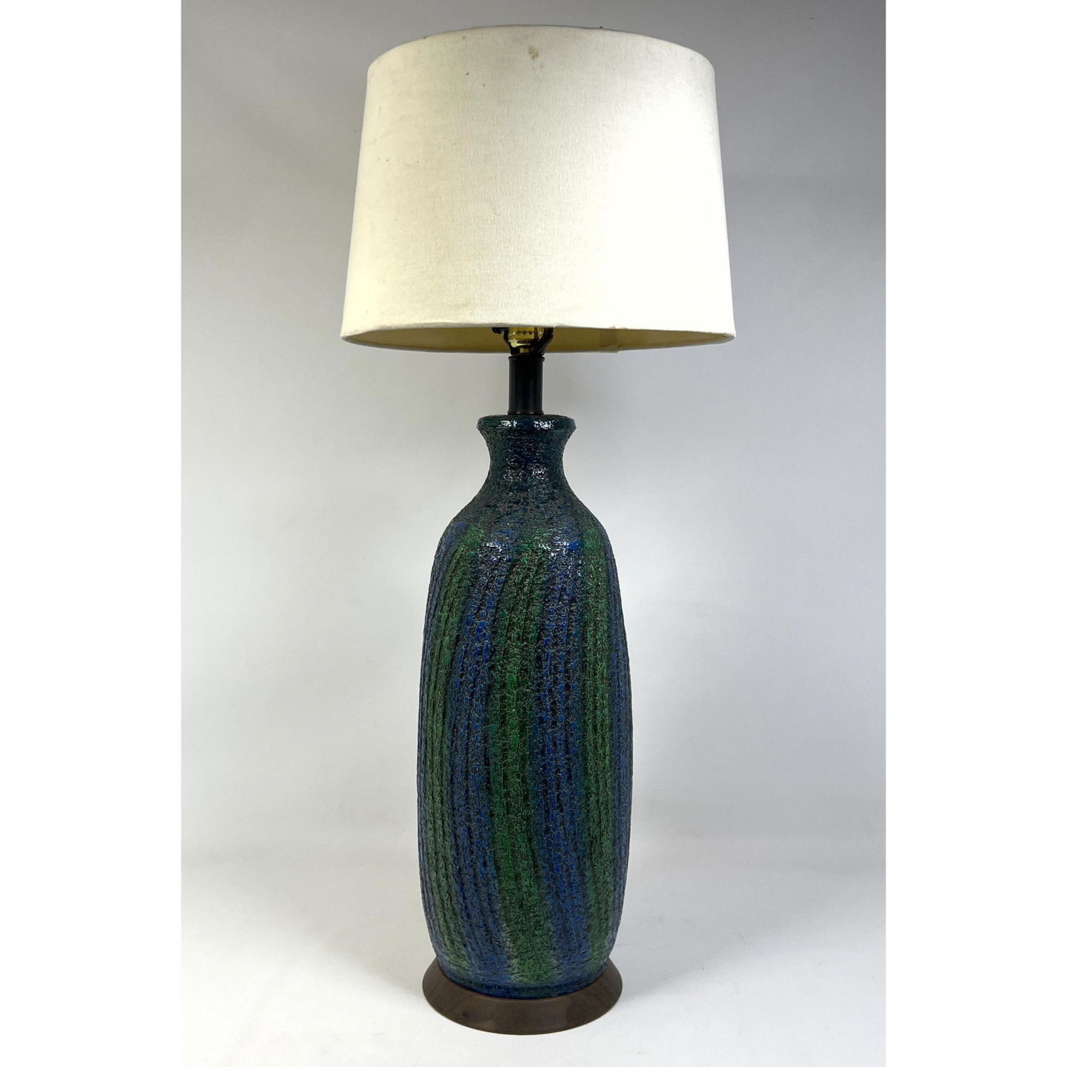 Appraisal: Heavy Glazed Pottery Table Lamp Probably Italian Pottery height inches