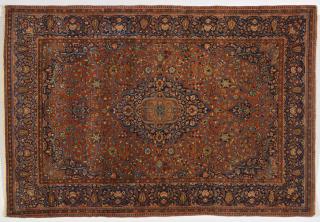 Appraisal: Antique Persian Kashan area rug Antique Persian Kashan rug wool