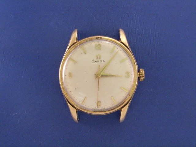 Appraisal: An Omega gentleman's ct gold wristwatch no strap gms