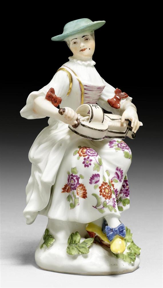 Appraisal: HURDY GURDY PLAYER MEISSEN CIRCA Model by J J Kaendler