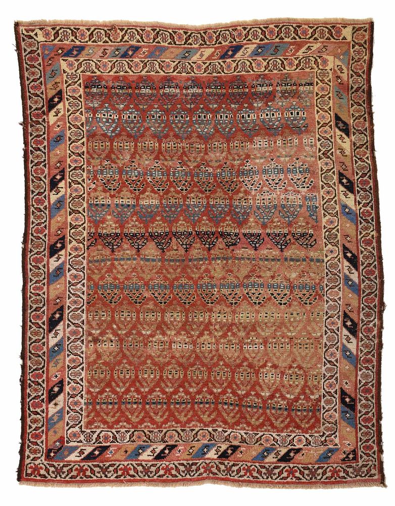 Appraisal: Turkish Rug early th century salmon field with repeating rows