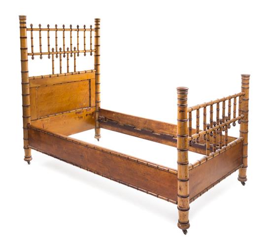 Appraisal: Sale Lot A Victorian Simulated Bamboo Bed late th century