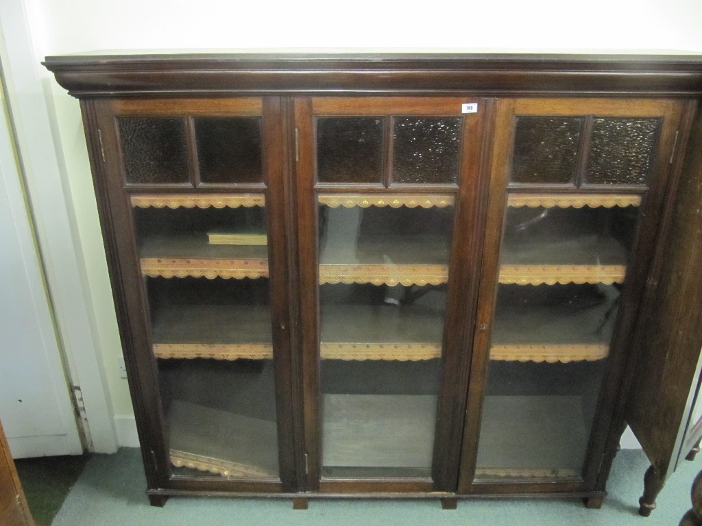 Appraisal: Glazed three door bookcase