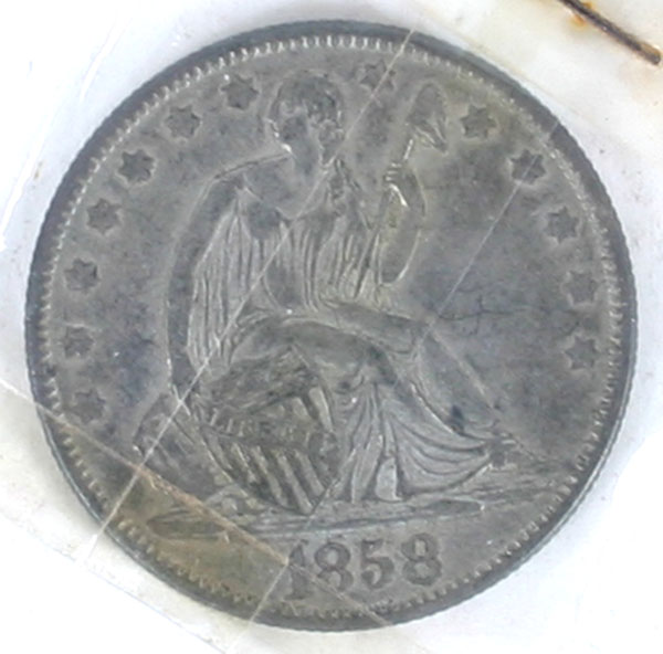 Appraisal: -O Seated Liberty Half Variety I No Motto XF-AU