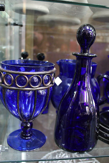 Appraisal: A QUANTITY OF BRISTOL BLUE GLASSWARES to include jugs vases