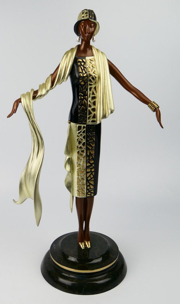 Appraisal: ERTE TALL BRONZE SCULPTURE OF STANDING WOMAN Romain De Tirtoff