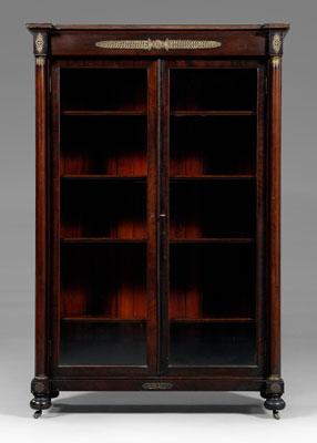 Appraisal: Empire style bookcase mahogany and other mixed woods bookcase cabinet