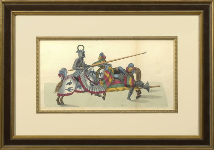 Appraisal: Continental School Mid- th Century Jousting Knights suite of three