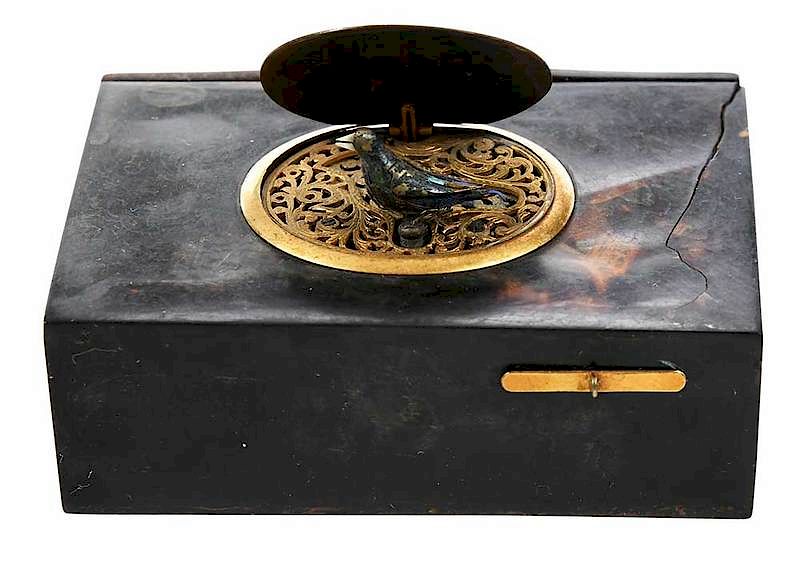 Appraisal: Swiss Automaton Music Box th century tortoise shell case with