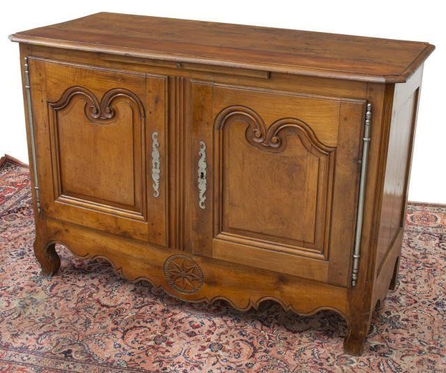 Appraisal: French Provincial Louis XV style fruitwood sideboard th c rectangular