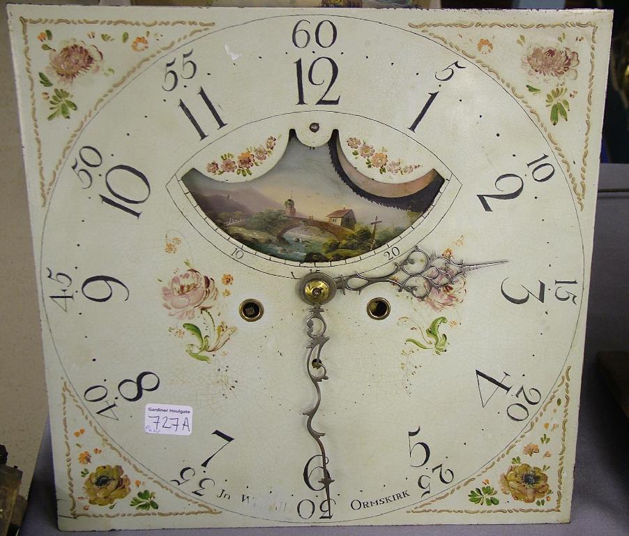 Appraisal: Thirty hour longcase clock movement the painted square dial signed