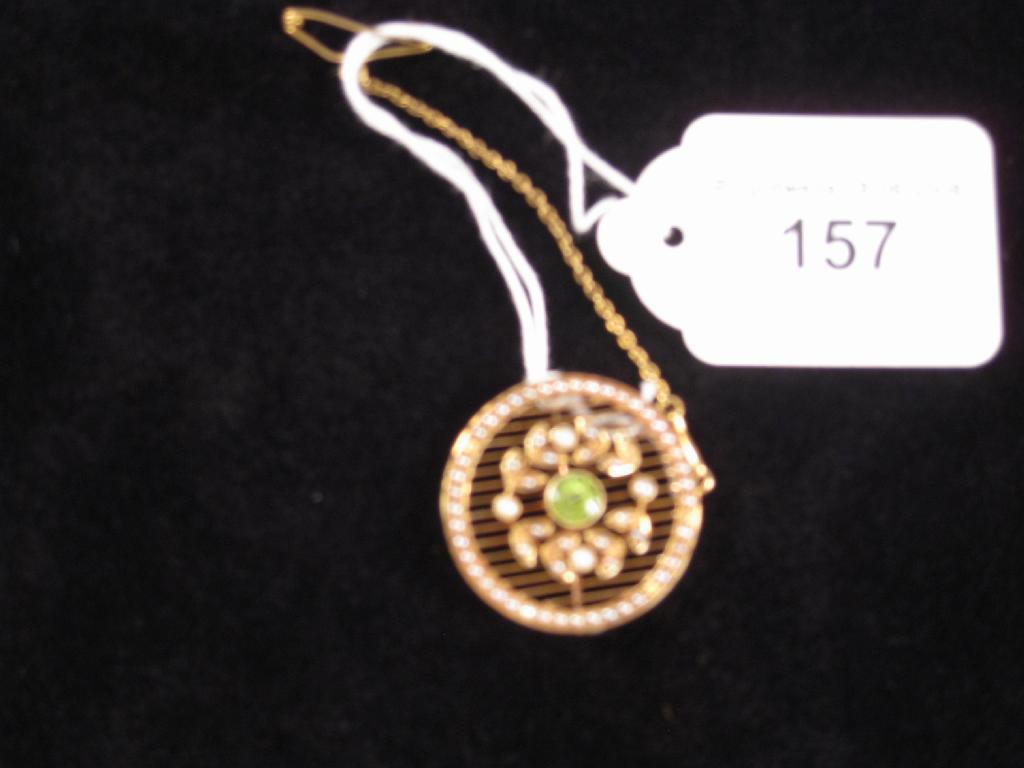 Appraisal: An Edwardian circular Pendant Brooch the openwork plaque set central