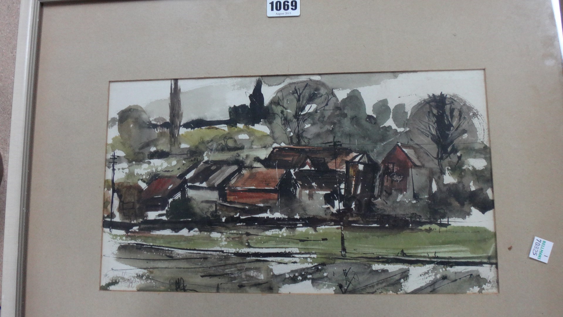 Appraisal: John Knapp-Fisher b Farm buildings near Wadebridge Suffolk watercolour and