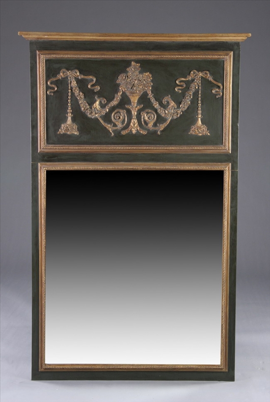 Appraisal: LOUIS XVI STYLE PAINTED AND PARCEL-GILT TRUMEAU th century With