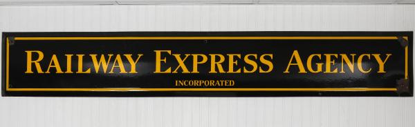 Appraisal: SELF FRAMED RAILWAY EXPRESS PORCELAIN ENAMEL SIGNCirca first quarter of