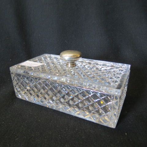 Appraisal: Hawkes Cut Glass Sterling Dresser Box diamond design rectangular x