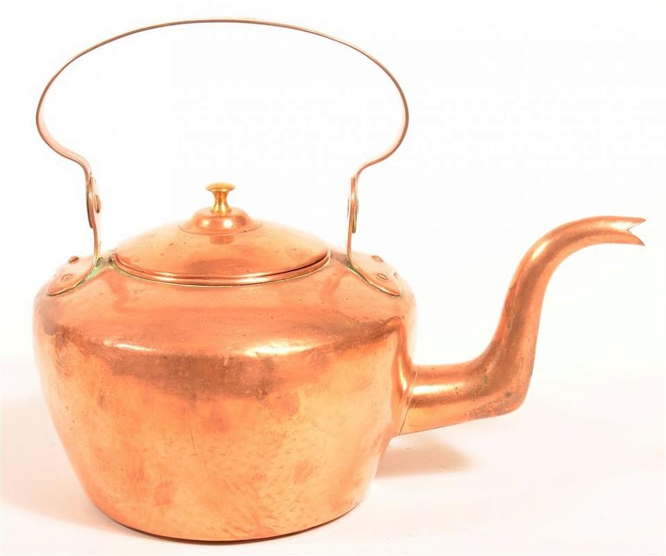 Appraisal: PA Copper Tea Kettle Signed S Cropley Phila Pennsylvania Copper