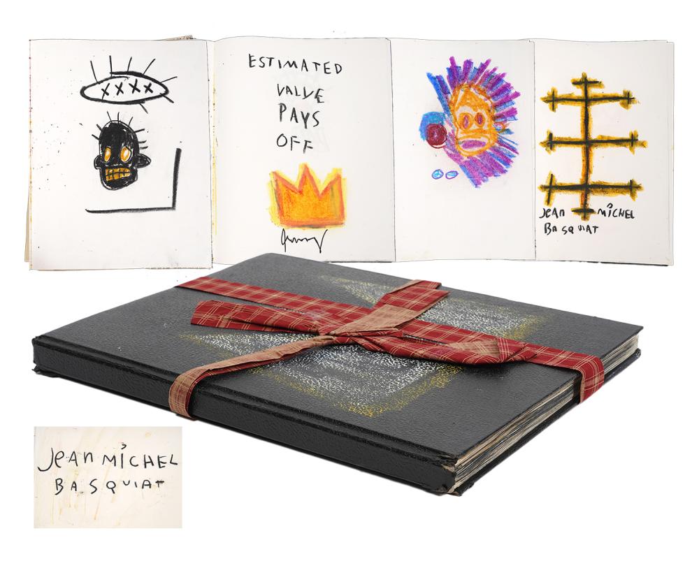 Appraisal: ART DRAWING BOOK ATTRIBUTED TO JEAN-MICHEL BASQUIATArt book attributed to