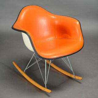 Appraisal: Eames Upholstered Fiberglass Rocker Length inches Width inches inches