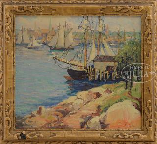 Appraisal: FERN ISABEL KUNS COPPEDGE American - GLOUCESTER HARBOR Oil on