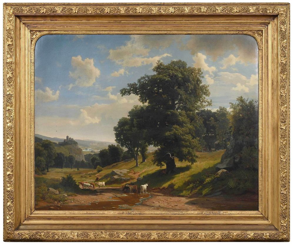 Appraisal: Albert Bierstadt American - A Quiet Valley signed lower right