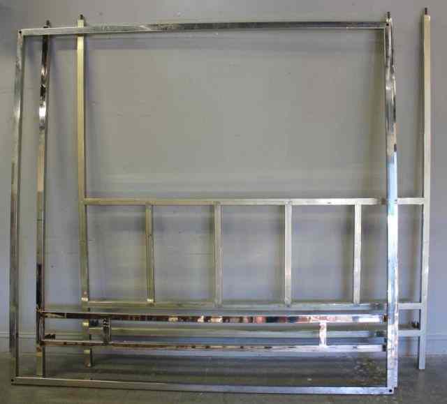 Appraisal: Pace Midcentury Style Stainless Steel Bed Frame From a Weston