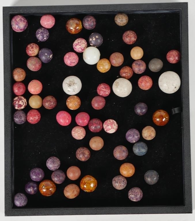 Appraisal: TH EARLY TH POTTERY MARBLES INCL RED PURPLEGroup of pottery